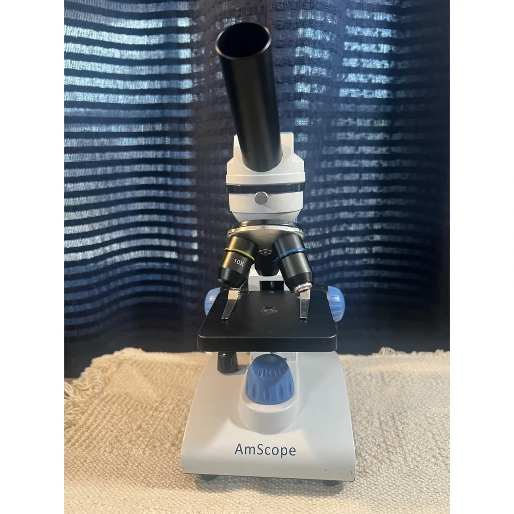 AmScope Kids Student Compound Microscope LED Light‎ 4X 10X 40X portable